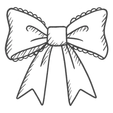 pink gothic bow gothic style bow with delicate hand drawn outline sticker