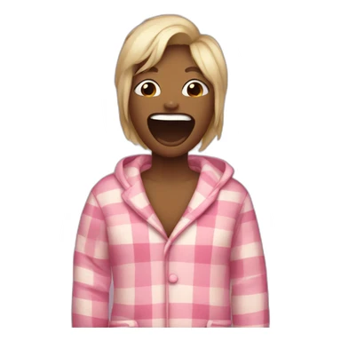 Someone singing and wearing pajamas sticker