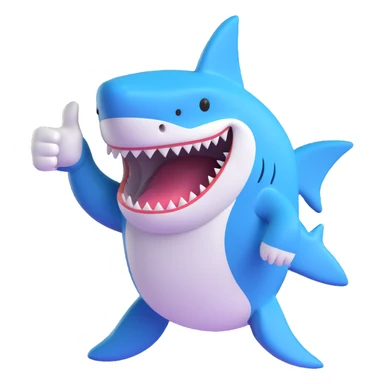 shark giving a thumbs up sticker