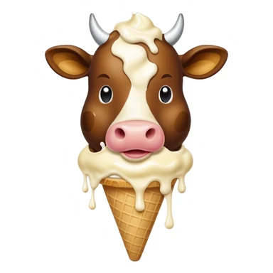 Cow eating ice cream  sticker