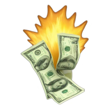 Make an image of money starting to explode sticker
