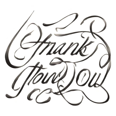 Calligraphy  thank you  sticker
