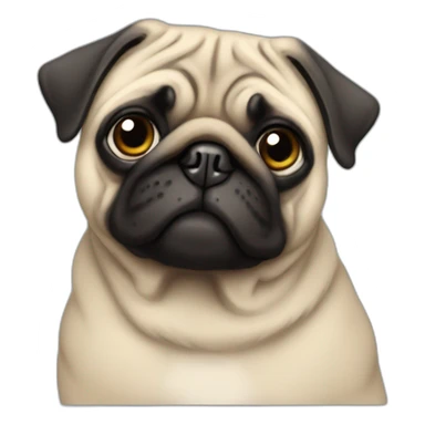 pug wearing a t-shirt sticker