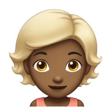 Black girl with short hair making a flirty face sticker