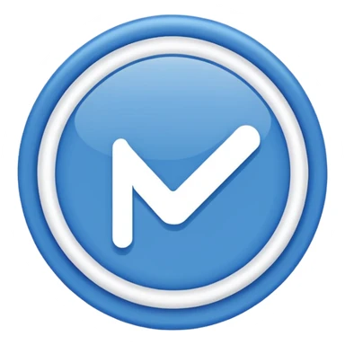 Generate an emoji A white tick in the blue circle.  sticker