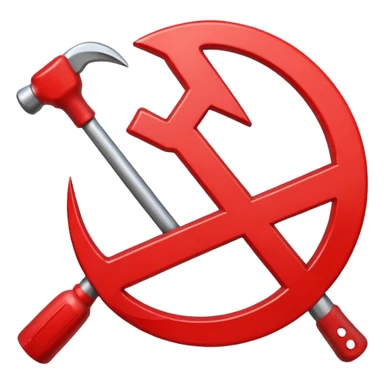 crossed-out communist symbol hammer and sickle with red prohibition sign over it sticker