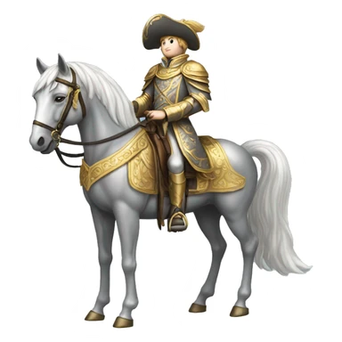 Gilded saddle vintage gray piebald horse gilded robes sticker