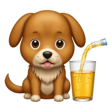 Dog drinking pee  sticker