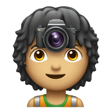 camera with boy sticker