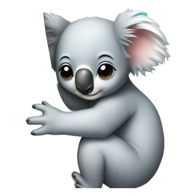 Baby koala hugging tree sticker