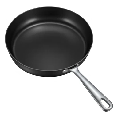 a black pan and spatula inside sticker