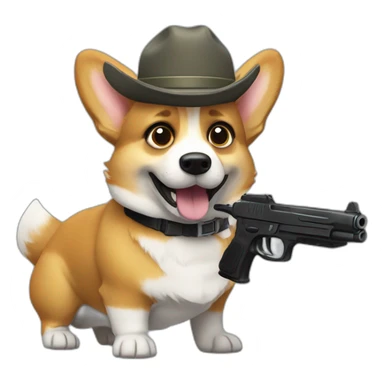 corgi-with-gun-said-waf-waf sticker