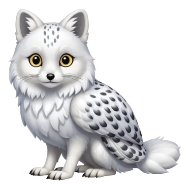 Arctic-Fox-Snow-Leopard-Snowshoe-Hare-Snowy-Owl-hybrid, full body  sticker