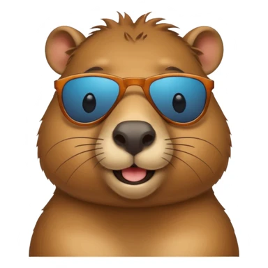 Quiero un capibara sonriendo Cat wearing sunglasses sticker