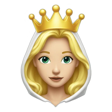 blond princess white with crown hoodie iridescent liquid sticker