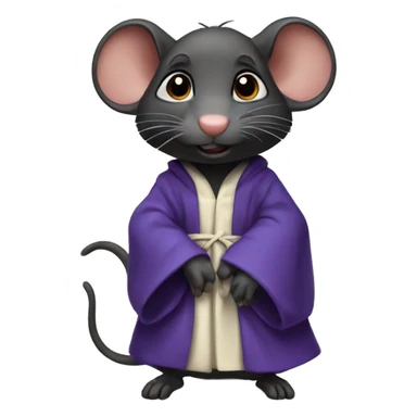 Black rat wearing robe sticker