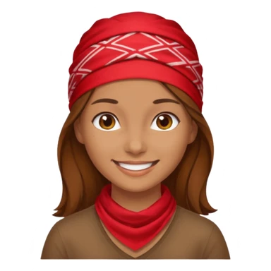 brown haired woman with wearing red bandana sticker