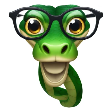 Snake with glasses sticker