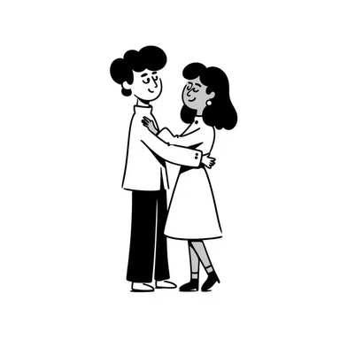 person hugging girlfriend, with text 'dear monainge wan Zizi' sticker