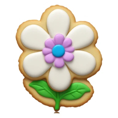 Realistic flower shaped cookie with frosting.  sticker