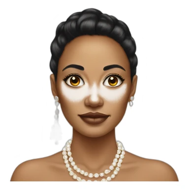 vitiligo women with pearl earrings  sticker