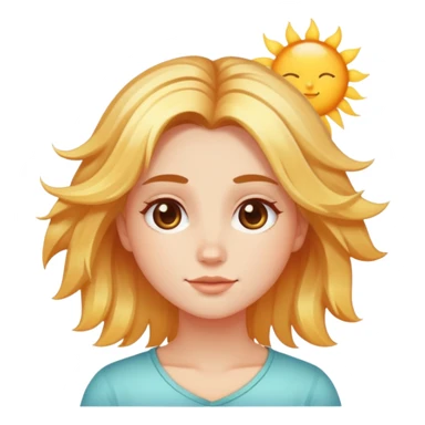 Una joven de cabello rayito con carita redonda bonita sticker