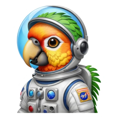 parrot with astronaut suit sticker