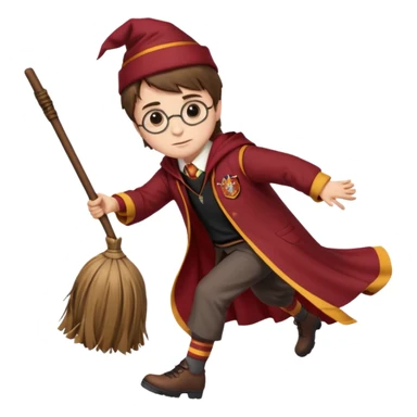 Harry potter riding a broom sticker