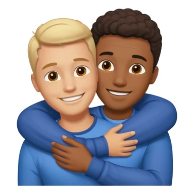 interracial gay couple hugging sticker