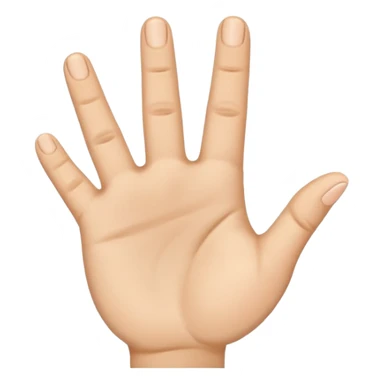 Palm facing hand with thumb index and middle finger out sticker