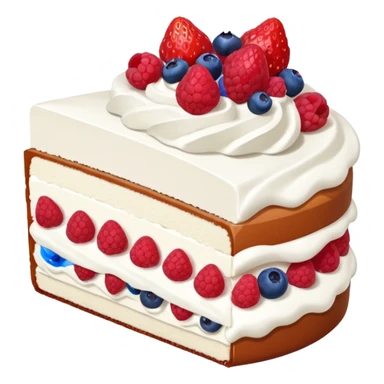 slice of whipped cream cake with strawberries raspberries blueberries sticker