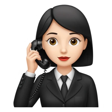 receptionist using Old Typical Phone sticker