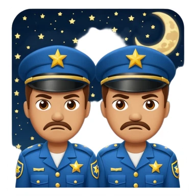 Angry guards at night with stars and moon sticker