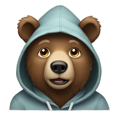 bear wearing hoodie sticker