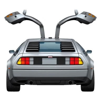 Silver DMC 12 Delorean 30 degree rear backview sticker