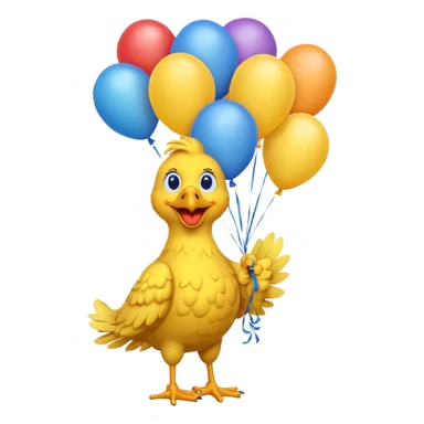 big bird with balloons  sticker