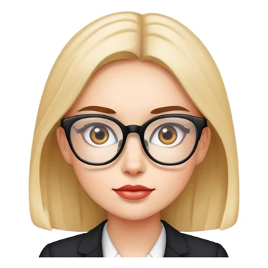 business girl ad eyeglass sticker
