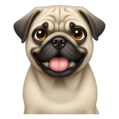 Crea un Pug con cara de preocupado  sticker