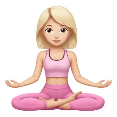 Light haired Brunette yoga girl light pink clothes  sticker