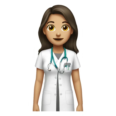 Brunette girl in hospital sticker