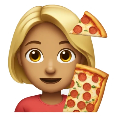 gril with pizza sticker