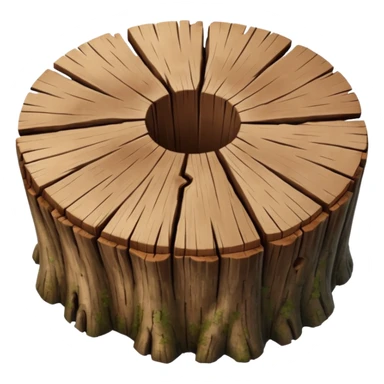 tree stump top view sticker