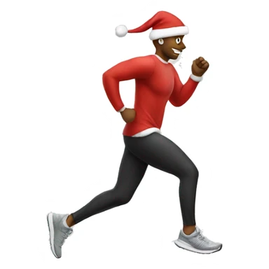 Jog with a Santa hat sticker