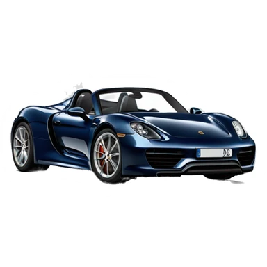 porsche 918 boxster dark blue with white background sticker