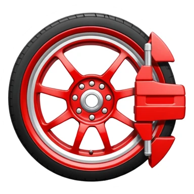 car wheel with red caliper sticker