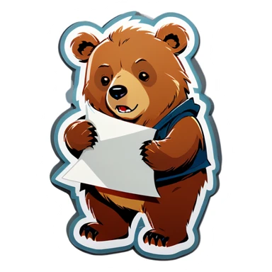 Bear with bad news sticker