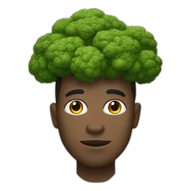 Dusky skin Man with broccoli head sticker