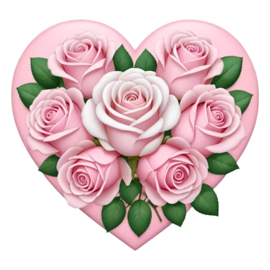 pastel roses in a heart bouquet sticker