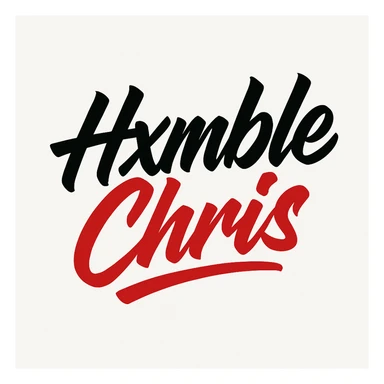 cool font text that says 'Hxmble Chris' in black and red sticker