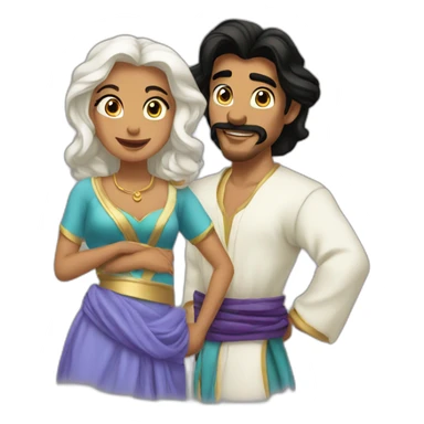 Jasmine et Aladin sticker